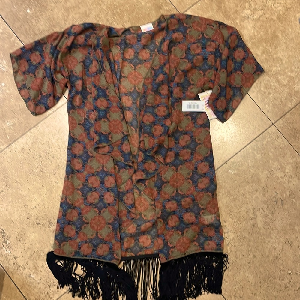 Lularoe sheer cover size Small multicolor super cute with fringe